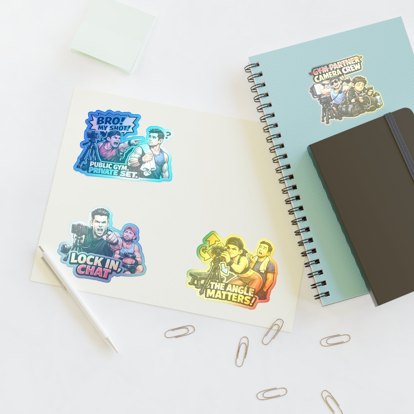 Influencer Energy Sticker Sheet #2 By Swoly Ghost — Filmmaker Vibes: "Bro! My Shot!" & "The Angle Matters!"