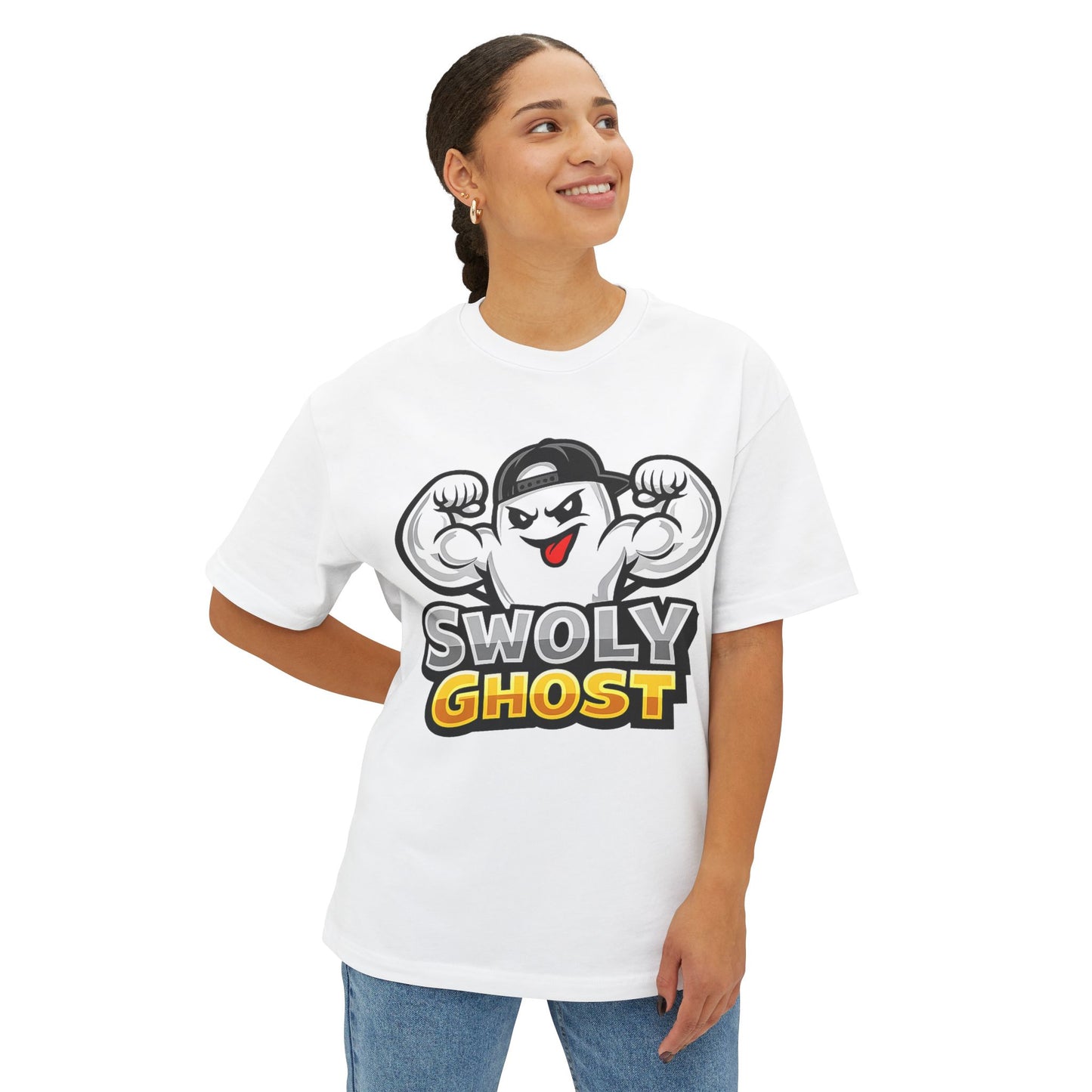 Swoly Ghost Tee #3 Oversized Gym T-Shirt By Swoly Ghost