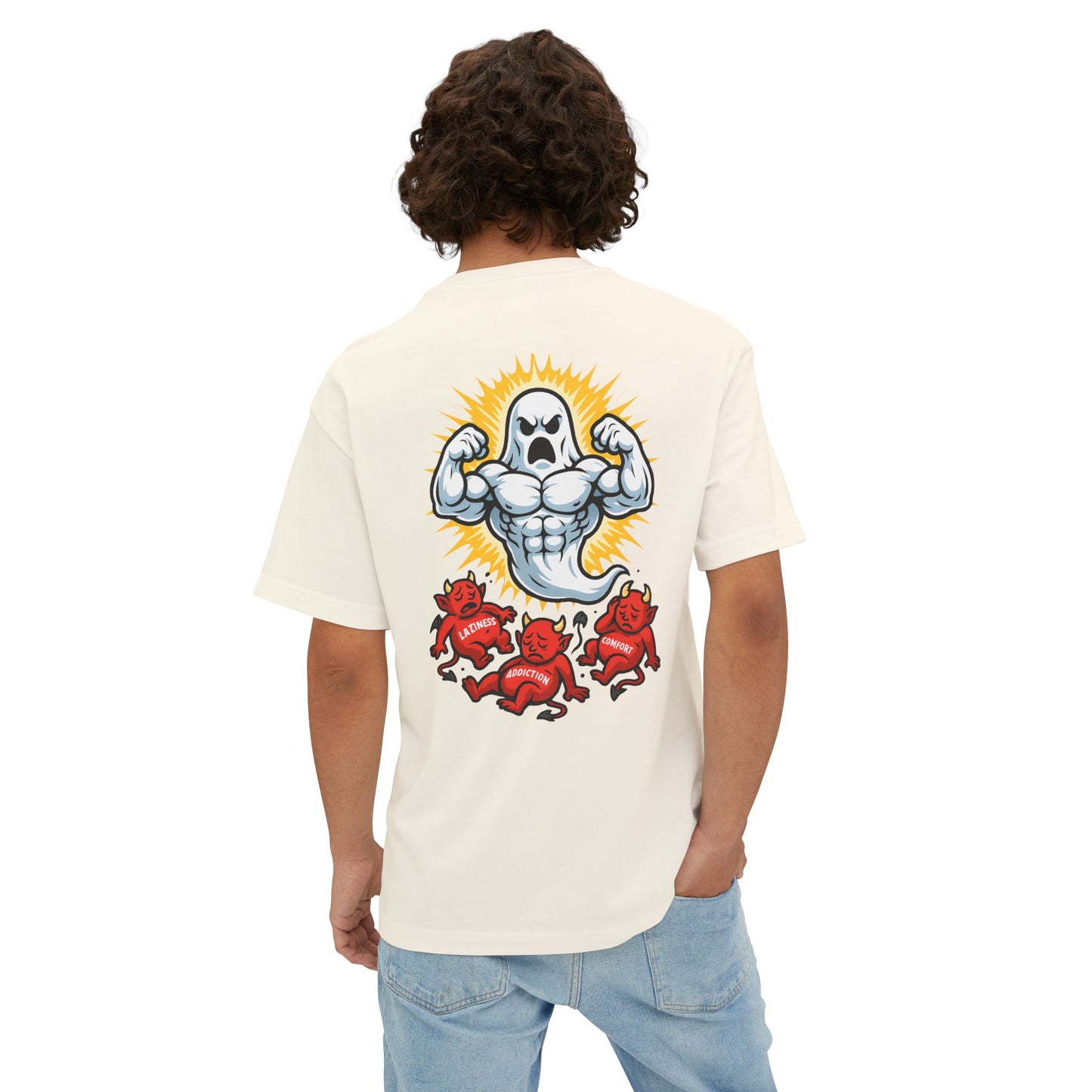 Swoly Ghost Tee #4 — "Lift With The Spirit" Oversized Gym T-Shirt By Swoly Ghost