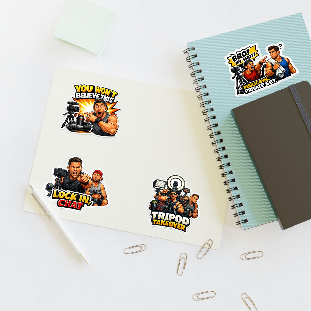 Influencer Energy Sticker Sheet #3 By Swoly Ghost— 'Tripod Takeover' Camera Crew Decals