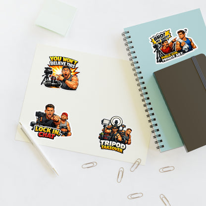 Influencer Energy Sticker Sheet #3 By Swoly Ghost— 'Tripod Takeover' Camera Crew Decals