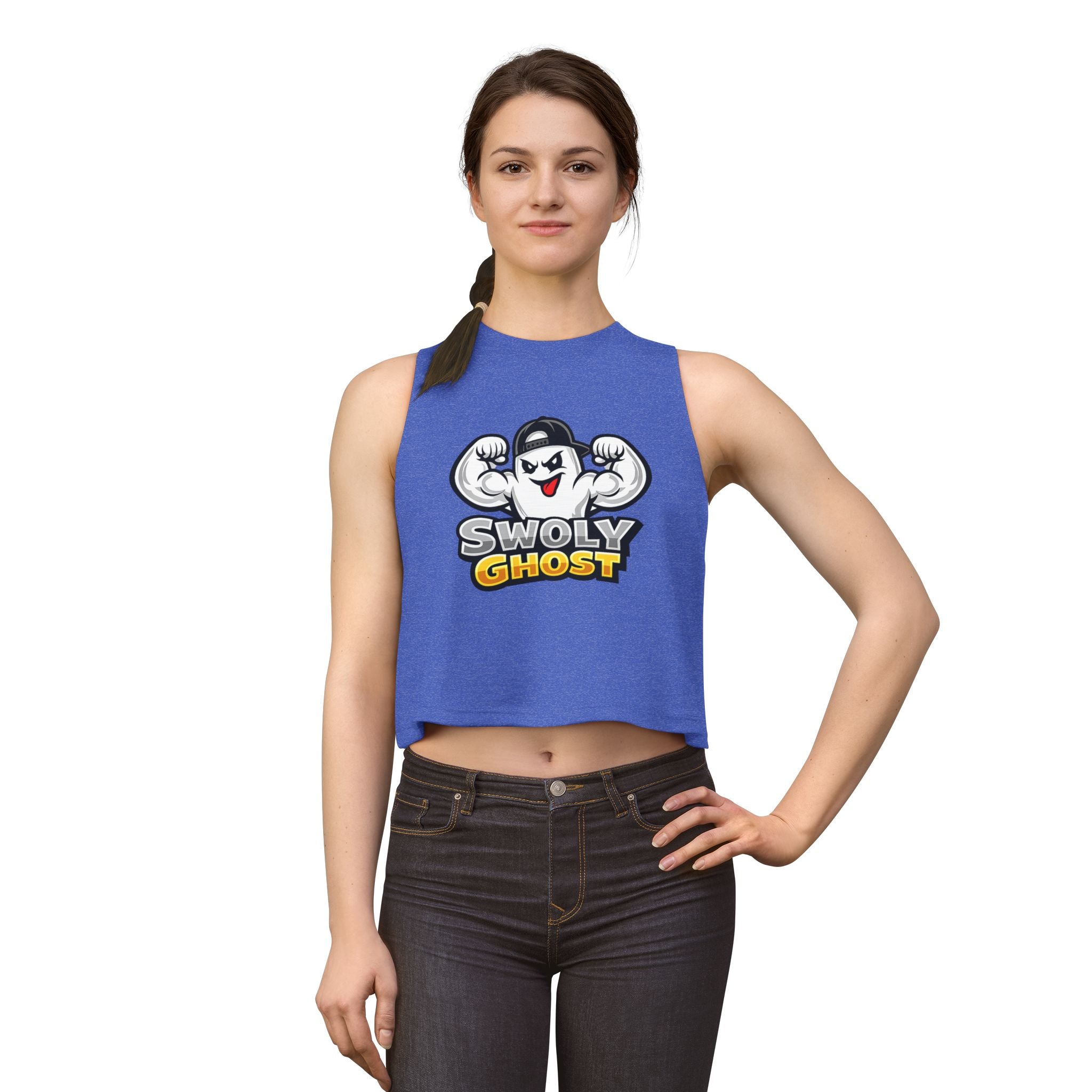 Women's Muscle Fitness Tank Crop Top By Swoly Ghost