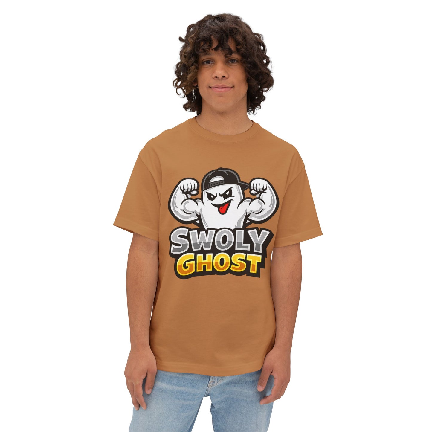 Swoly Ghost Tee #3 Oversized Gym T-Shirt By Swoly Ghost