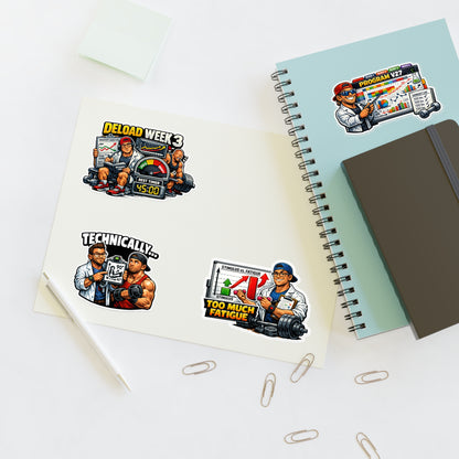 Bro Scientists Sticker Sheet #2 By Swoly Ghost — Workout Program, Deload Week & Training Humor