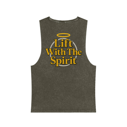 "Lift With The Spirit" Stonewash Tank Top by Swoly Ghost