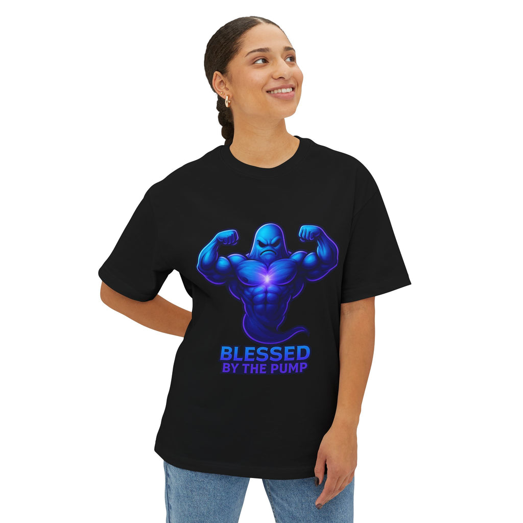"Blessed by the Pump" / "Elevated By Iron" Oversized Gym T-Shirt By Swoly Ghost
