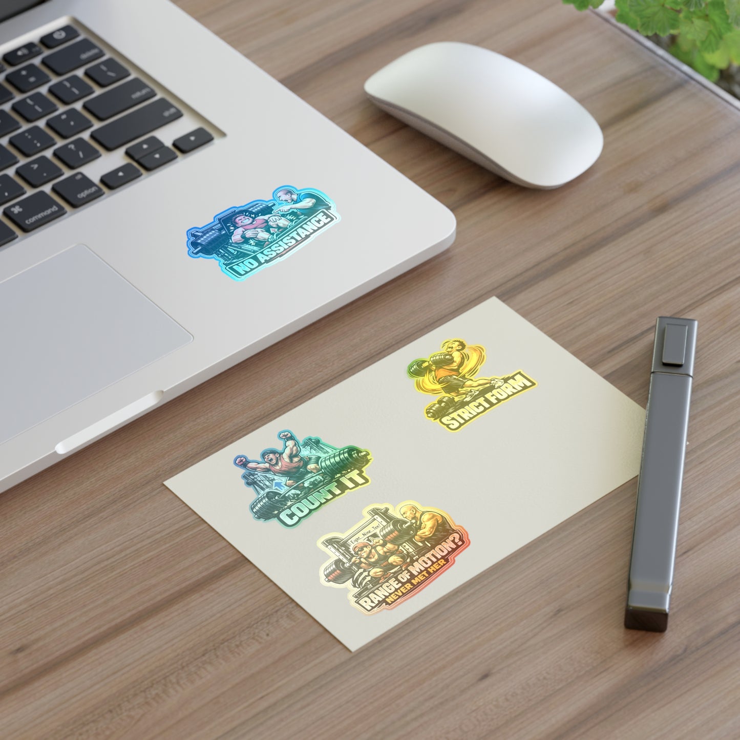 Ego Lifters Sticker Sheet #1 By Swoly Ghost — 'Count It', 'Strict Form', 'Range of Motion? Never Met Her', 'No Assistance'
