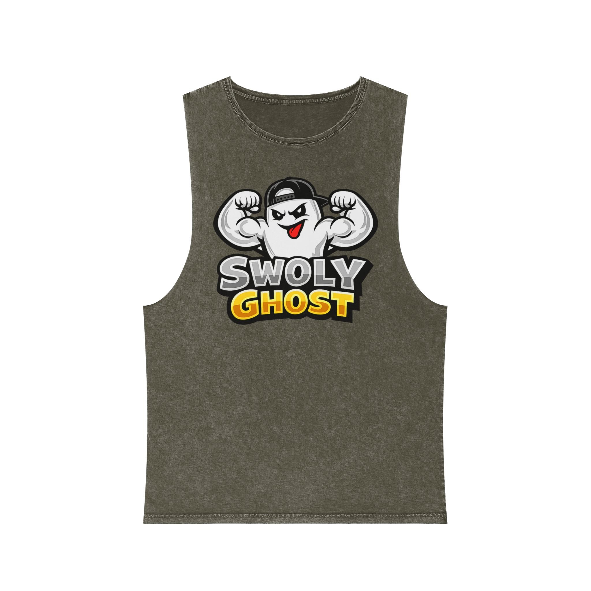 "Lift With The Spirit" Stonewash Tank Top by Swoly Ghost