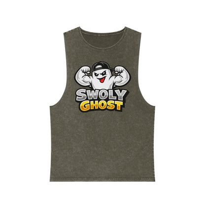 "Lift With The Spirit" Stonewash Tank Top by Swoly Ghost