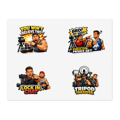 Influencer Energy Sticker Sheet #3 By Swoly Ghost— 'Tripod Takeover' Camera Crew Decals