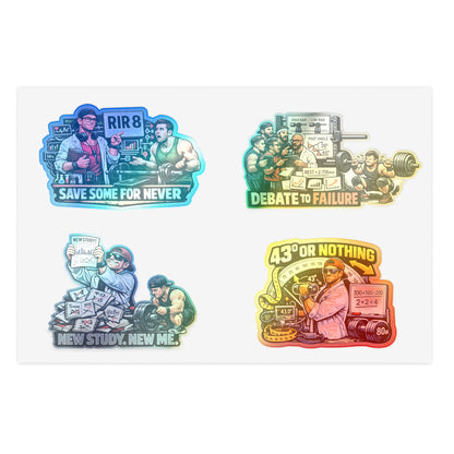 Bro Scientists Sticker Sheet #1 By Swoly Ghost  — 'Save Some For Never', 'Debate to Failure', 'New Study, New Me', '43 or Nothing'