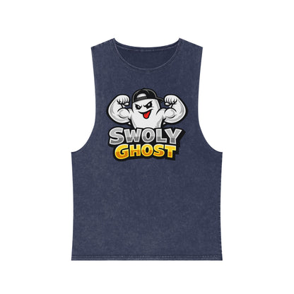 "Lift With The Spirit" Stonewash Tank Top by Swoly Ghost