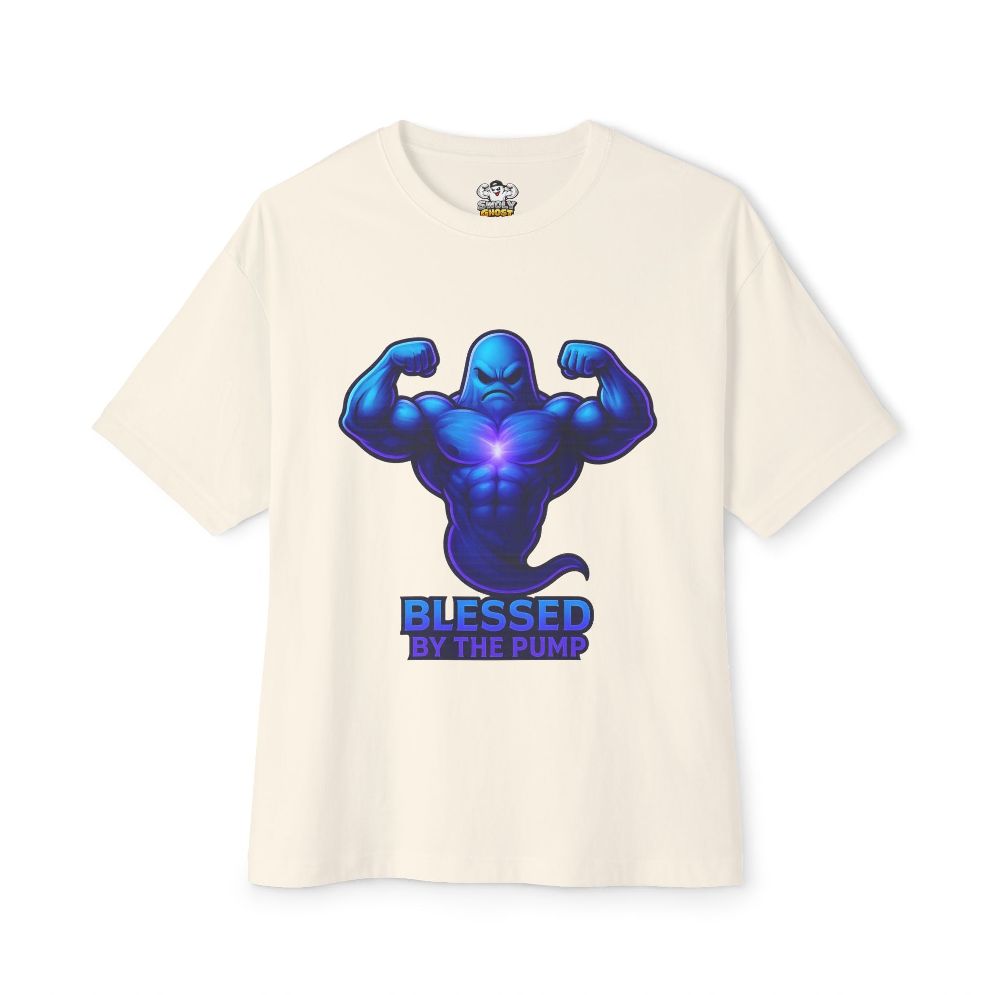 "Blessed by the Pump" / "Elevated By Iron" Oversized Gym T-Shirt By Swoly Ghost