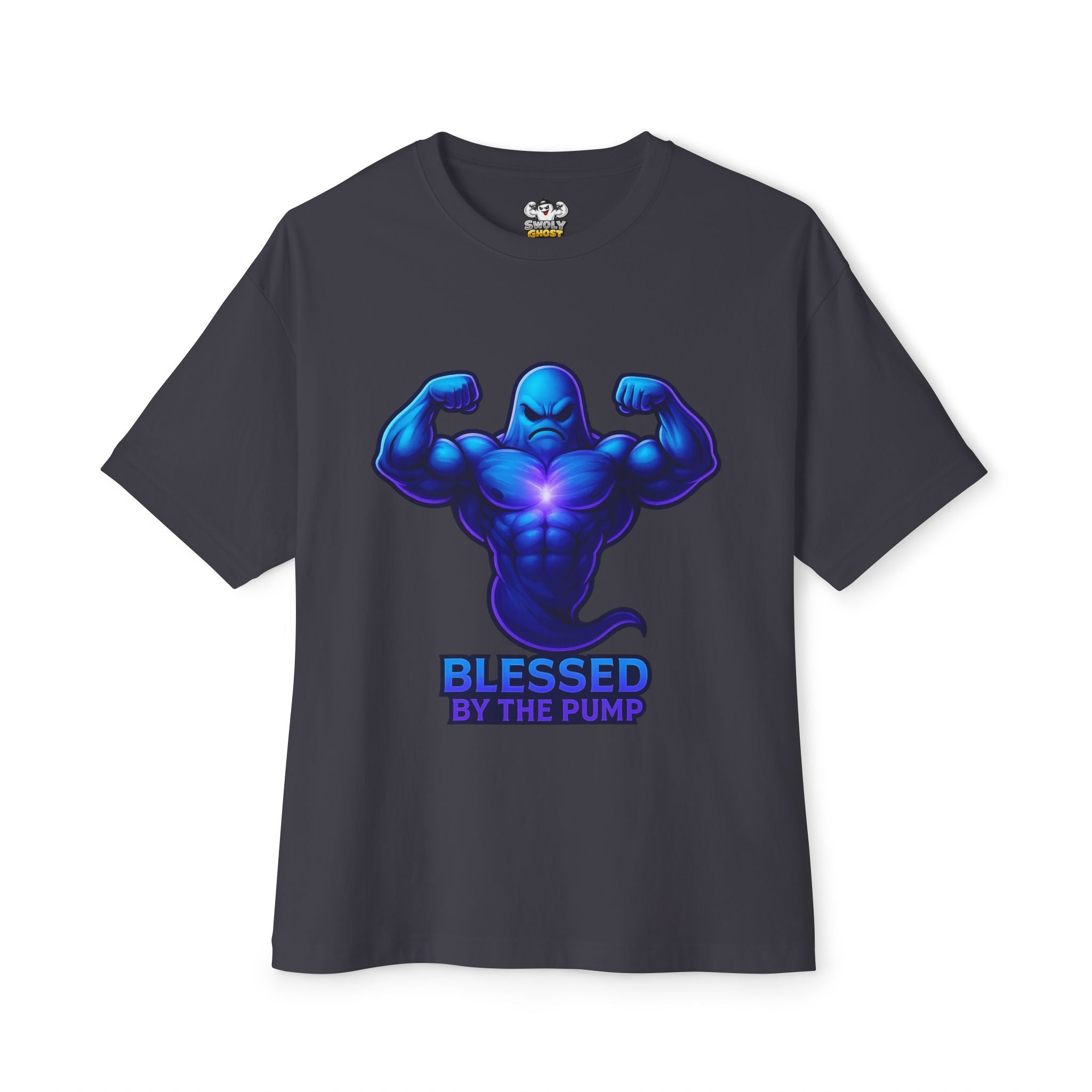 "Blessed by the Pump" / "Elevated By Iron" Oversized Gym T-Shirt By Swoly Ghost
