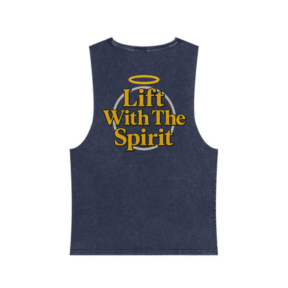 "Lift With The Spirit" Stonewash Tank Top by Swoly Ghost
