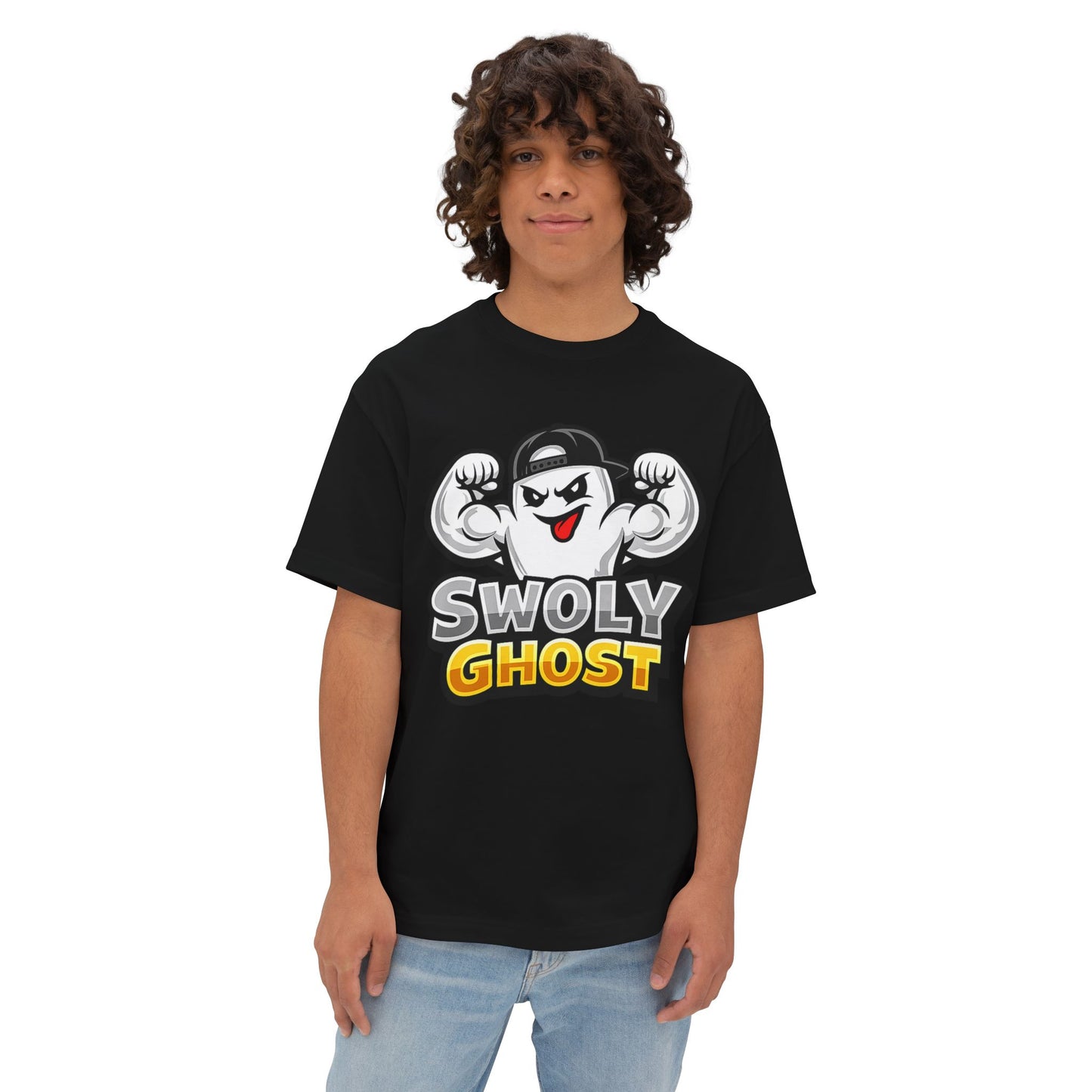 Swoly Ghost Tee #3 Oversized Gym T-Shirt By Swoly Ghost
