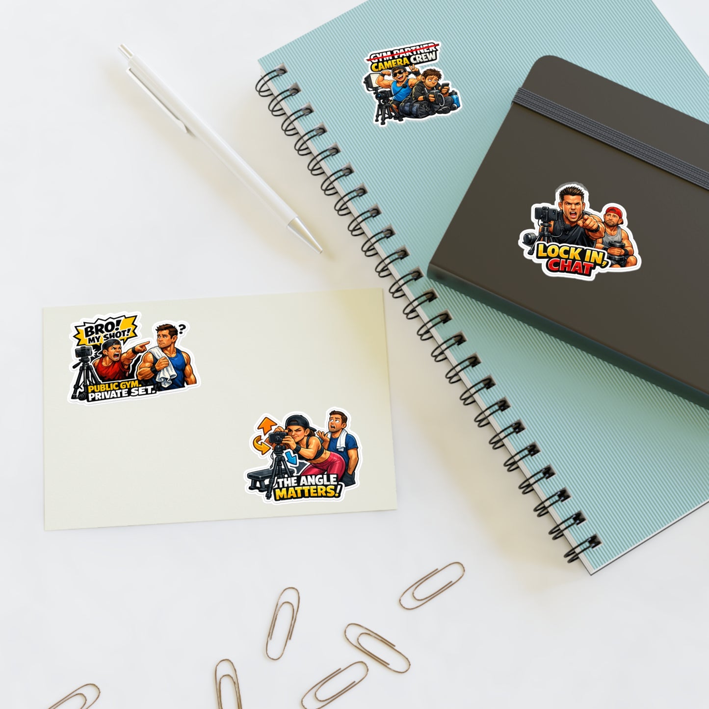 Influencer Energy Sticker Sheet #2 By Swoly Ghost — Filmmaker Vibes: "Bro! My Shot!" & "The Angle Matters!"