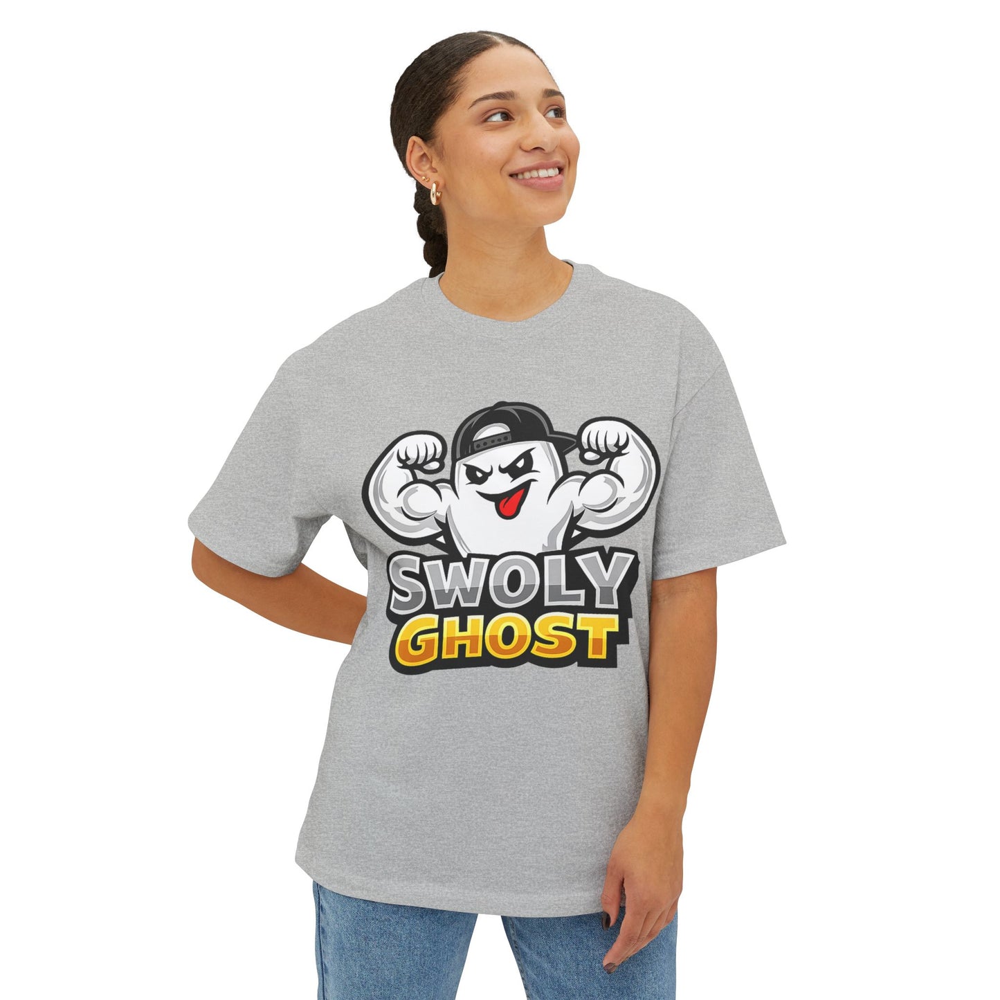 Swoly Ghost Tee #3 Oversized Gym T-Shirt By Swoly Ghost