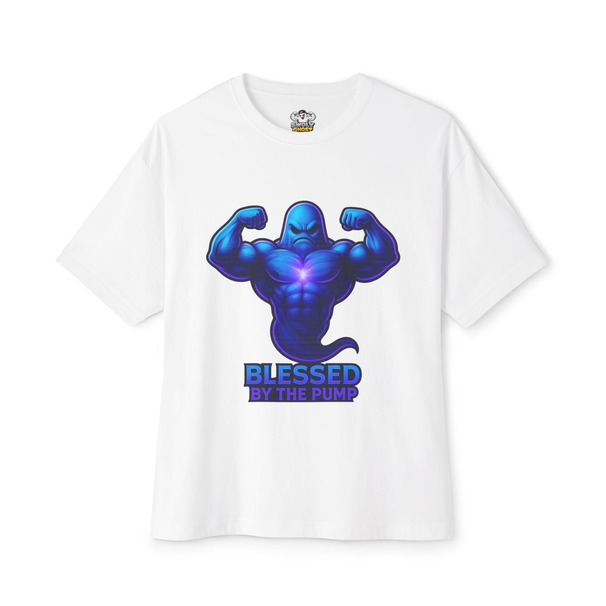 "Blessed by the Pump" / "Elevated By Iron" Oversized Gym T-Shirt By Swoly Ghost