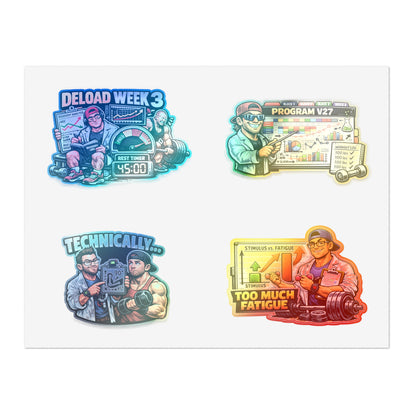 Bro Scientists Sticker Sheet #2 By Swoly Ghost — Workout Program, Deload Week & Training Humor
