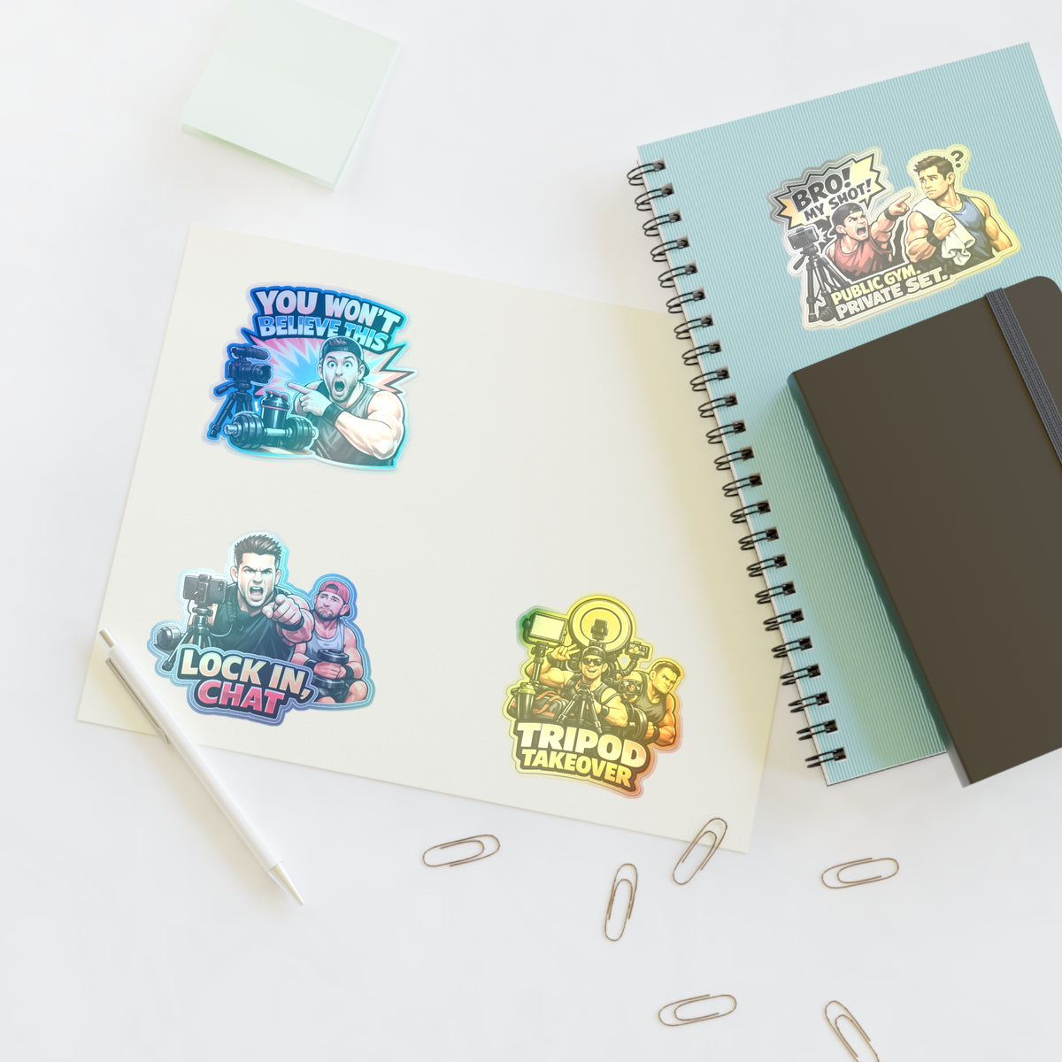 Influencer Energy Sticker Sheet #3 By Swoly Ghost— 'Tripod Takeover' Camera Crew Decals