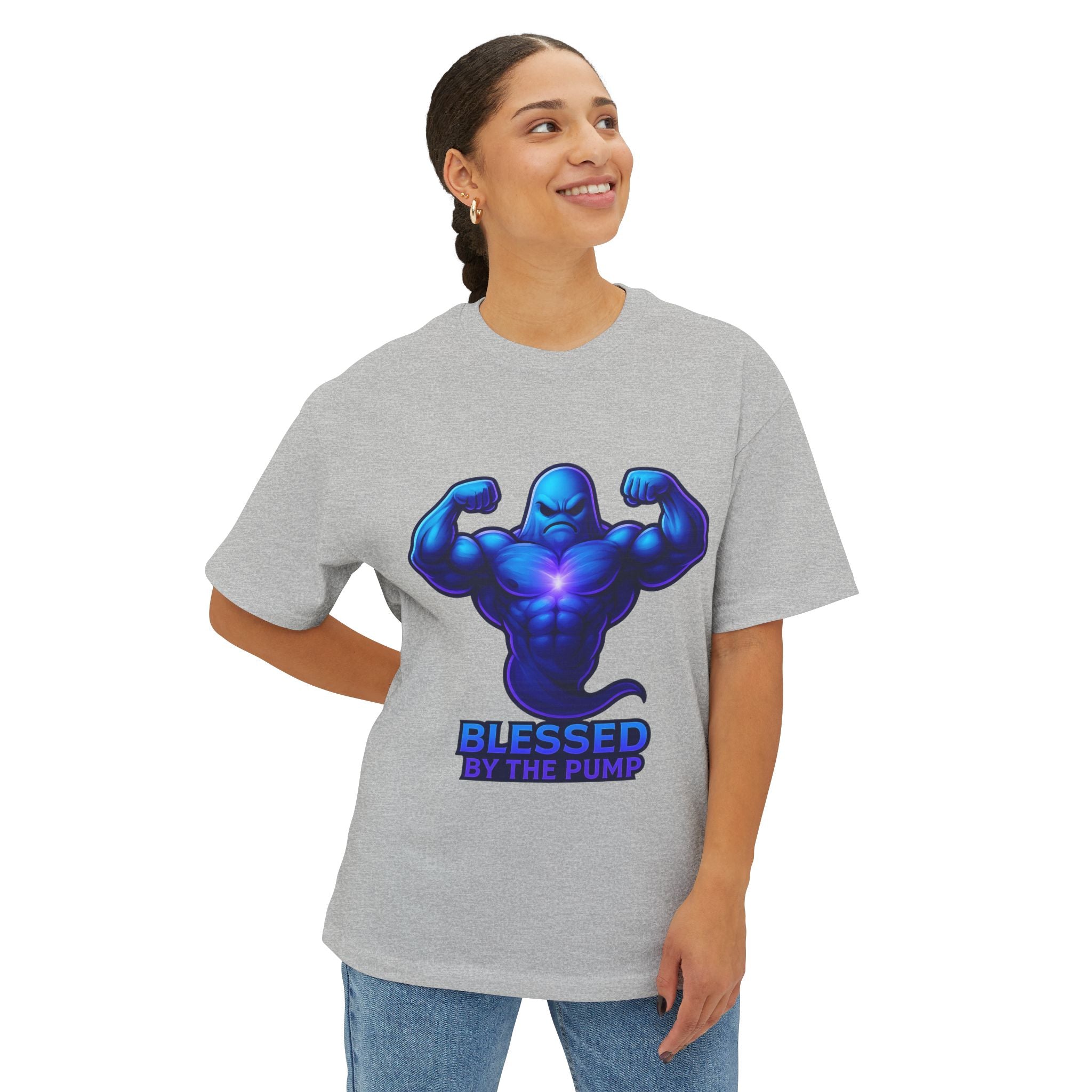 "Blessed by the Pump" / "Elevated By Iron" Oversized Gym T-Shirt By Swoly Ghost