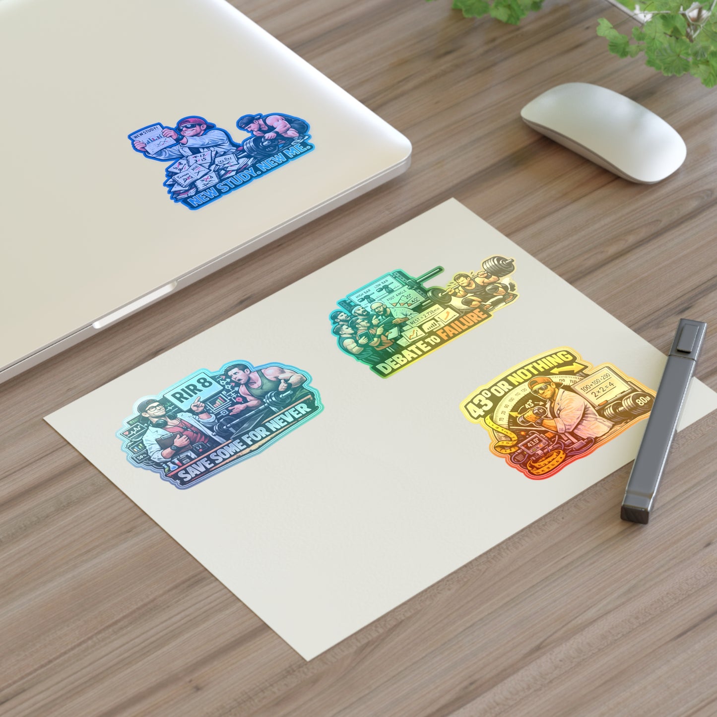 Bro Scientists Sticker Sheet #1 By Swoly Ghost  — 'Save Some For Never', 'Debate to Failure', 'New Study, New Me', '43 or Nothing'