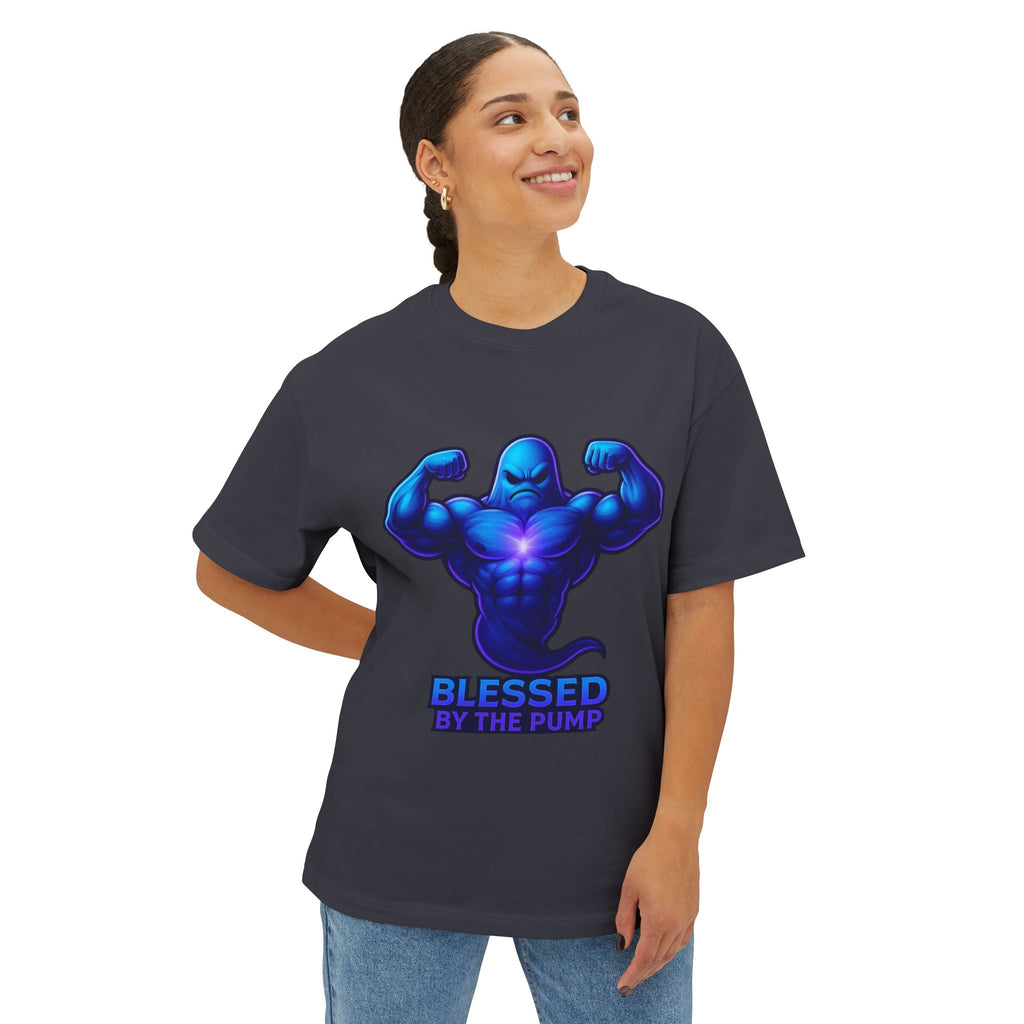 "Blessed by the Pump" / "Elevated By Iron" Oversized Gym T-Shirt By Swoly Ghost