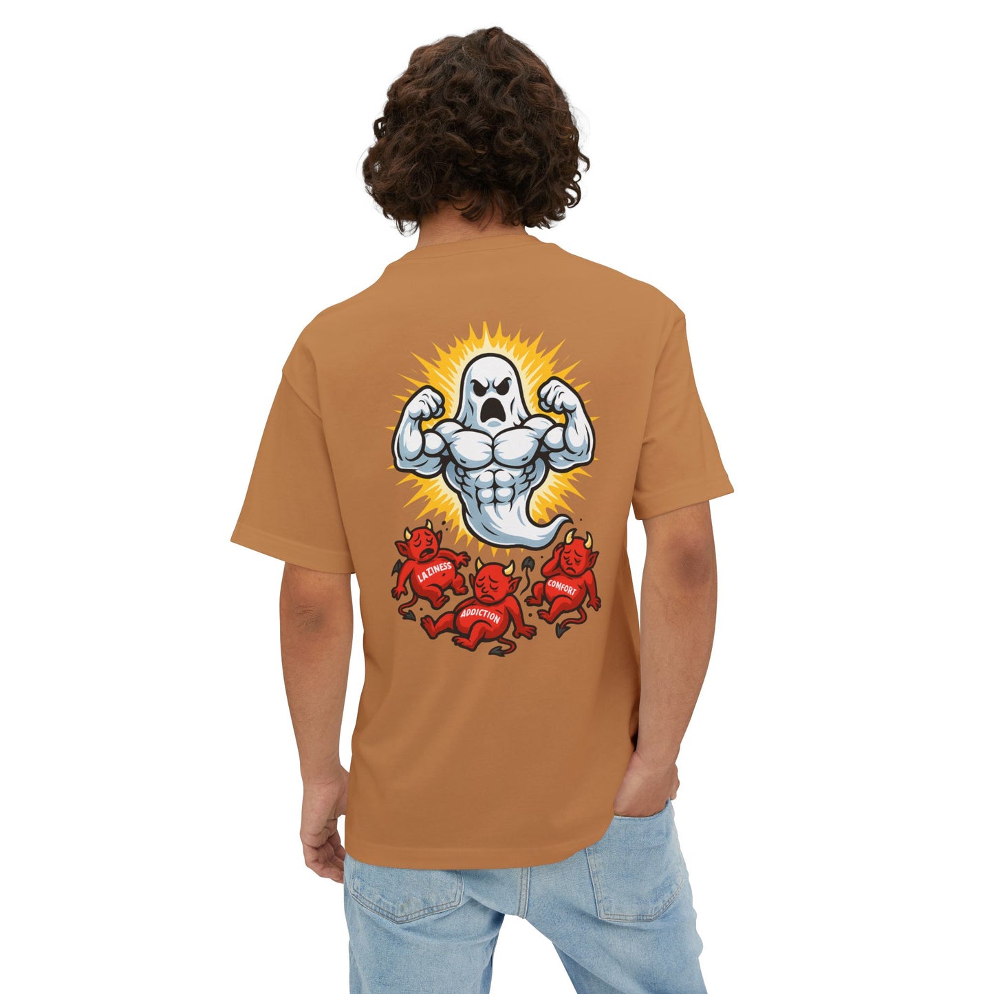 Swoly Ghost Tee #4 — "Lift With The Spirit" Oversized Gym T-Shirt By Swoly Ghost