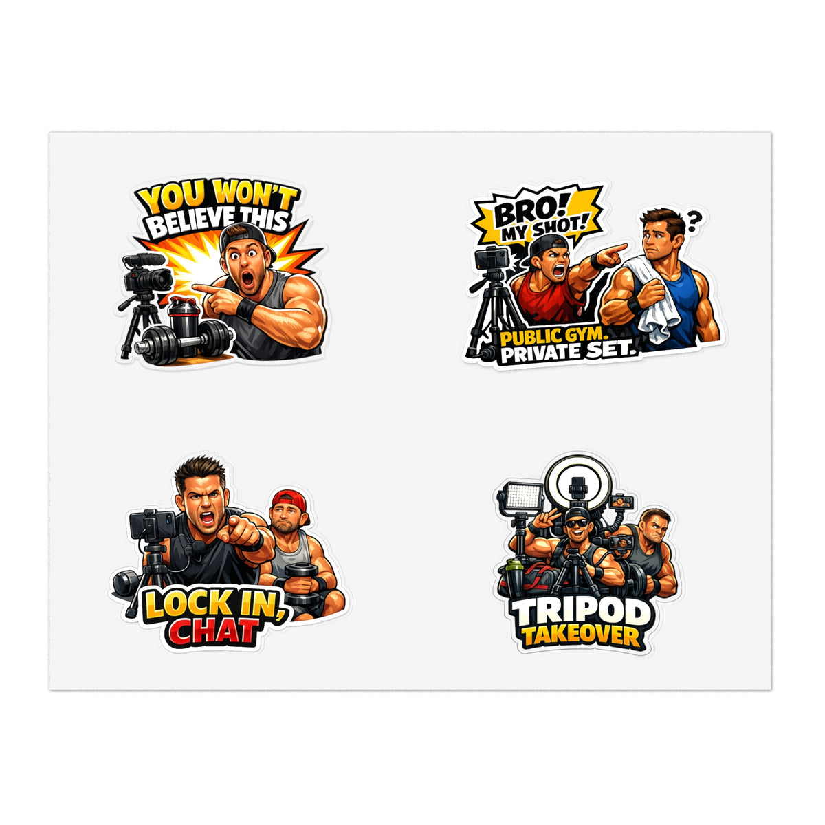 Influencer Energy Sticker Sheet #3 By Swoly Ghost— 'Tripod Takeover' Camera Crew Decals