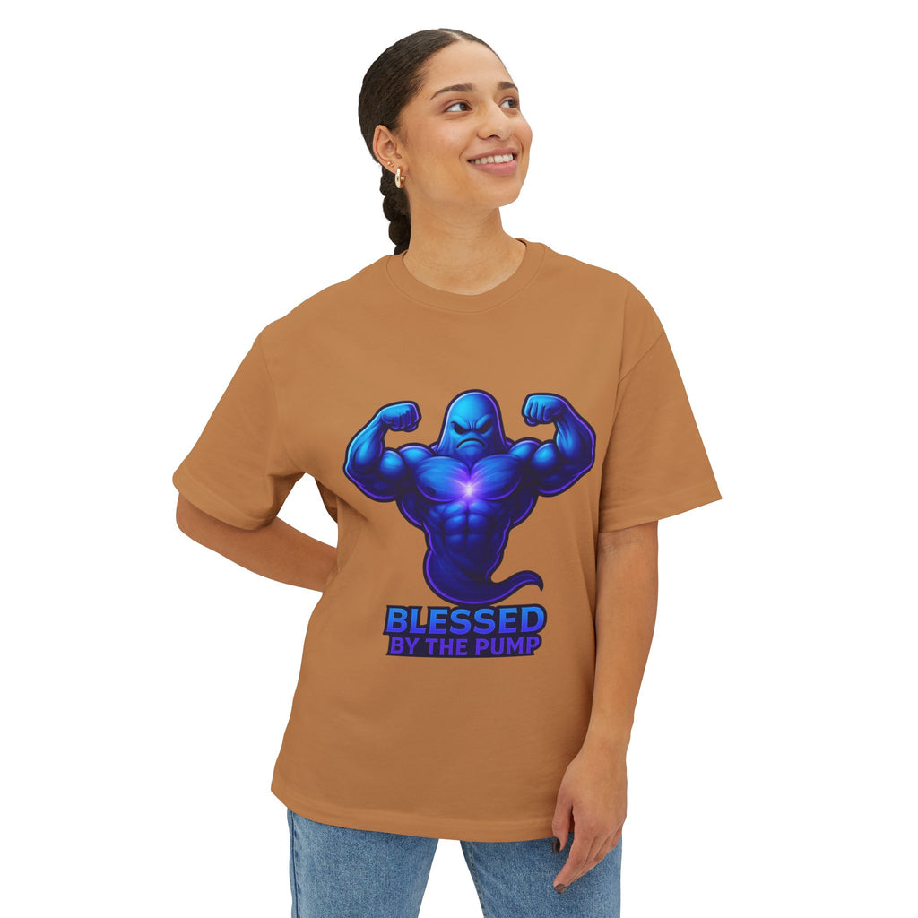 "Blessed by the Pump" / "Elevated By Iron" Oversized Gym T-Shirt By Swoly Ghost