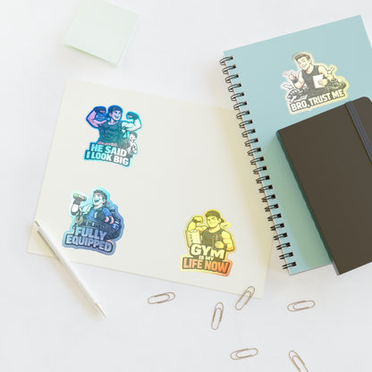 Beginner Gains & Newbie Energy Sticker Sheet #2 By Swoly Ghost — "He Said I Look Big" "Bro, Trust Me" Motivational Workout Decals