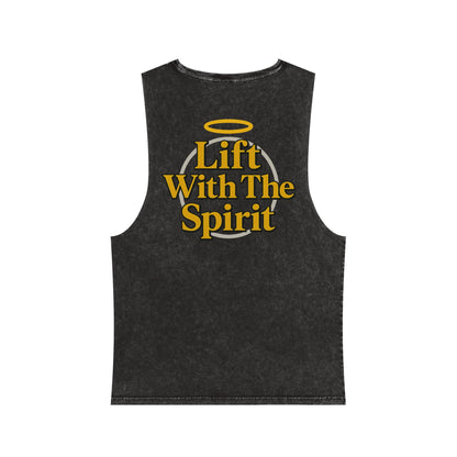 "Lift With The Spirit" Stonewash Tank Top by Swoly Ghost