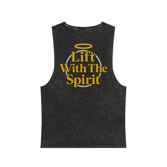 "Lift With The Spirit" Stonewash Tank Top by Swoly Ghost