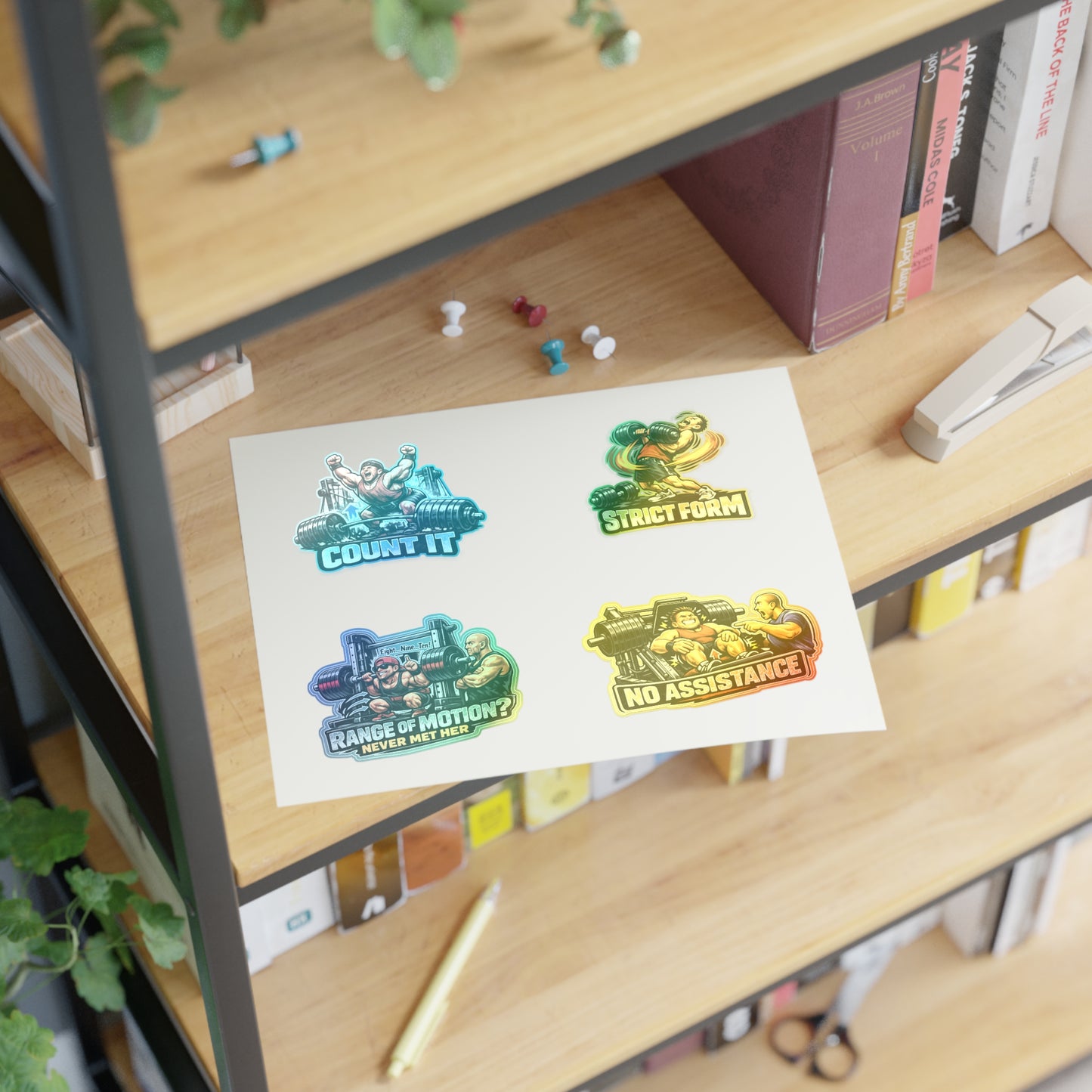 Ego Lifters Sticker Sheet #1 By Swoly Ghost — 'Count It', 'Strict Form', 'Range of Motion? Never Met Her', 'No Assistance'