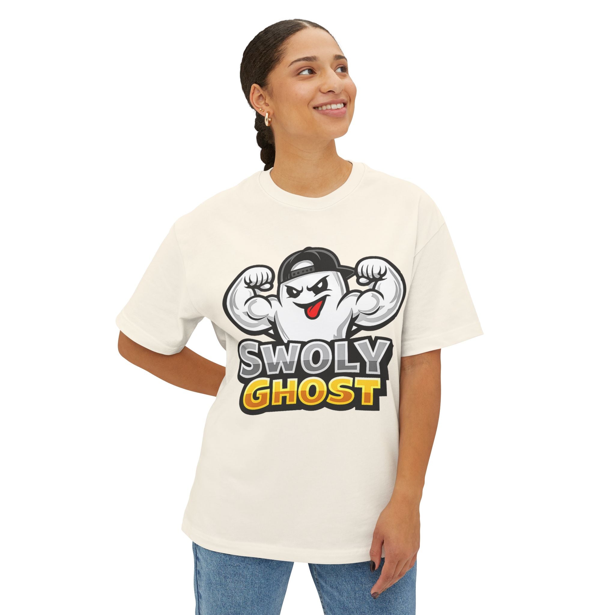 Swoly Ghost Tee #3 Oversized Gym T-Shirt By Swoly Ghost
