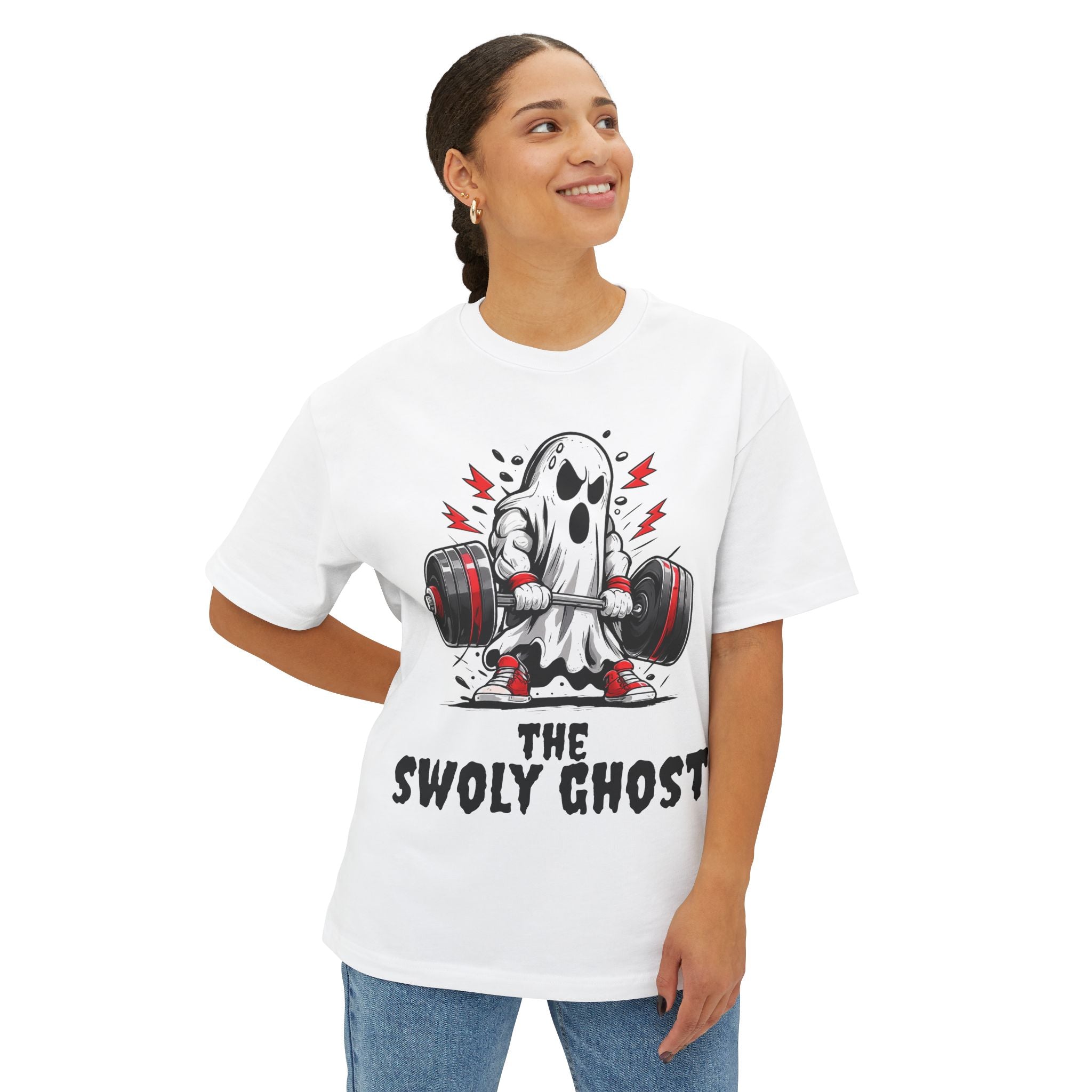 Swoly Ghost Tee #2 Oversized Gym T-Shirt By Swoly Ghost
