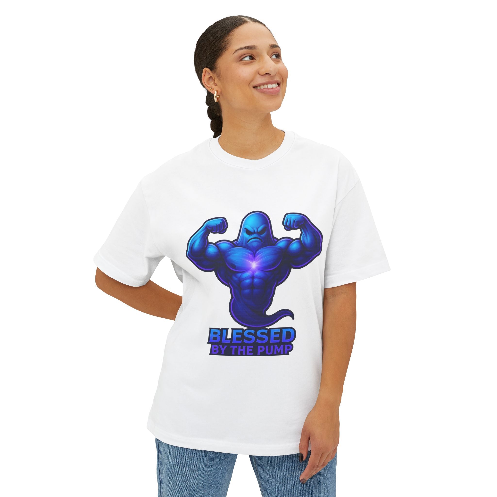 "Blessed by the Pump" / "Elevated By Iron" Oversized Gym T-Shirt By Swoly Ghost