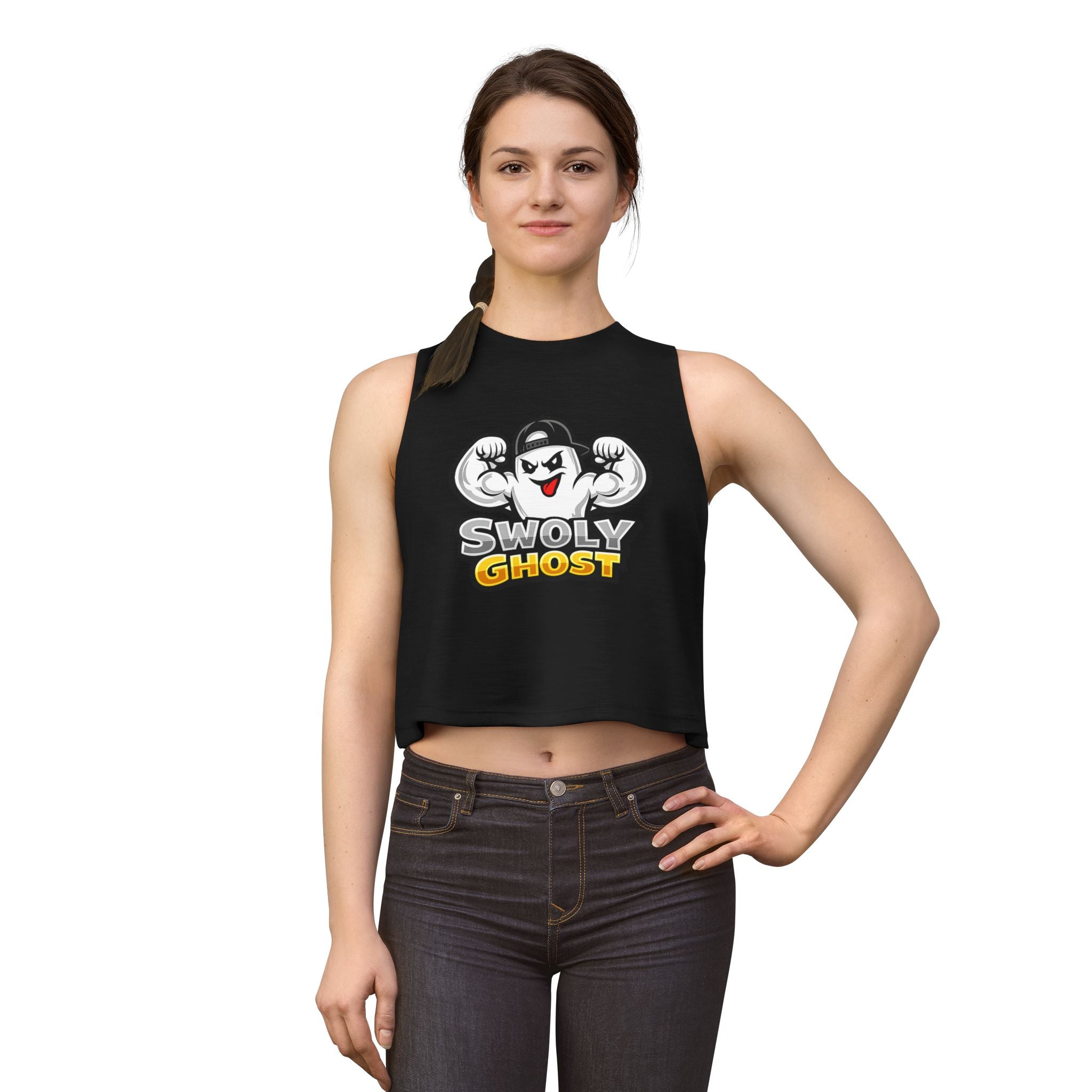 Women's Muscle Fitness Tank Crop Top By Swoly Ghost
