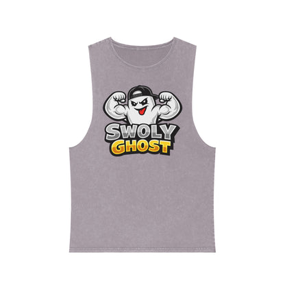 "Lift With The Spirit" Stonewash Tank Top by Swoly Ghost
