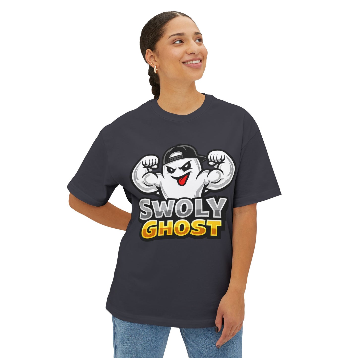 Swoly Ghost Tee #3 Oversized Gym T-Shirt By Swoly Ghost