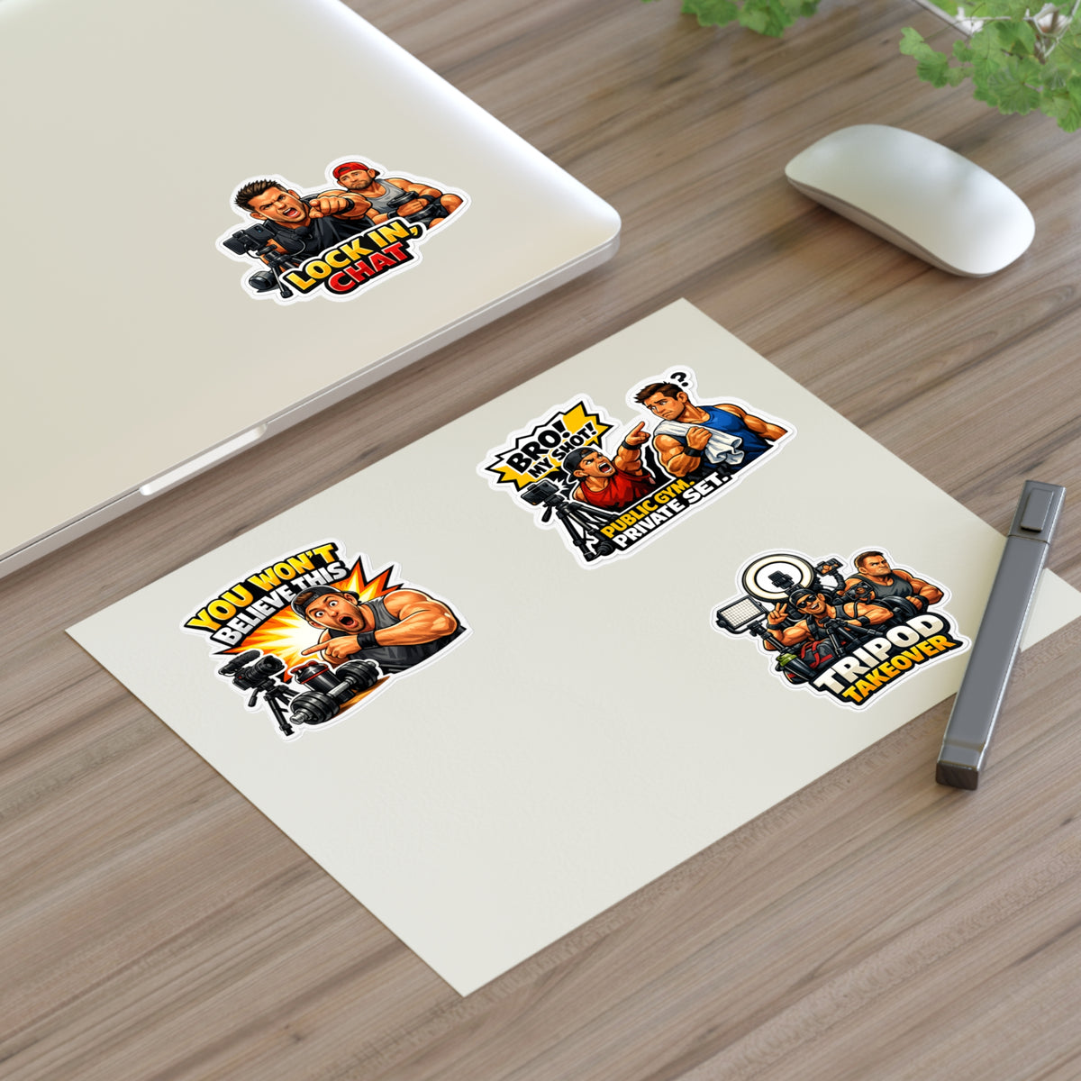 Influencer Energy Sticker Sheet #3 By Swoly Ghost— 'Tripod Takeover' Camera Crew Decals