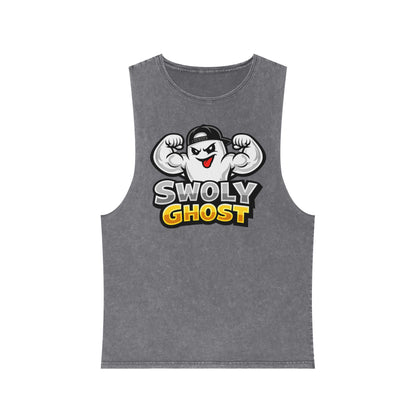 "Lift With The Spirit" Stonewash Tank Top by Swoly Ghost