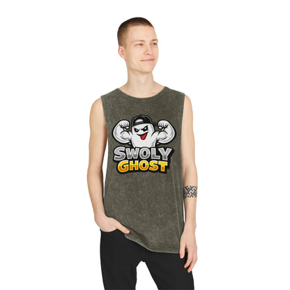 "Lift With The Spirit" Stonewash Tank Top by Swoly Ghost