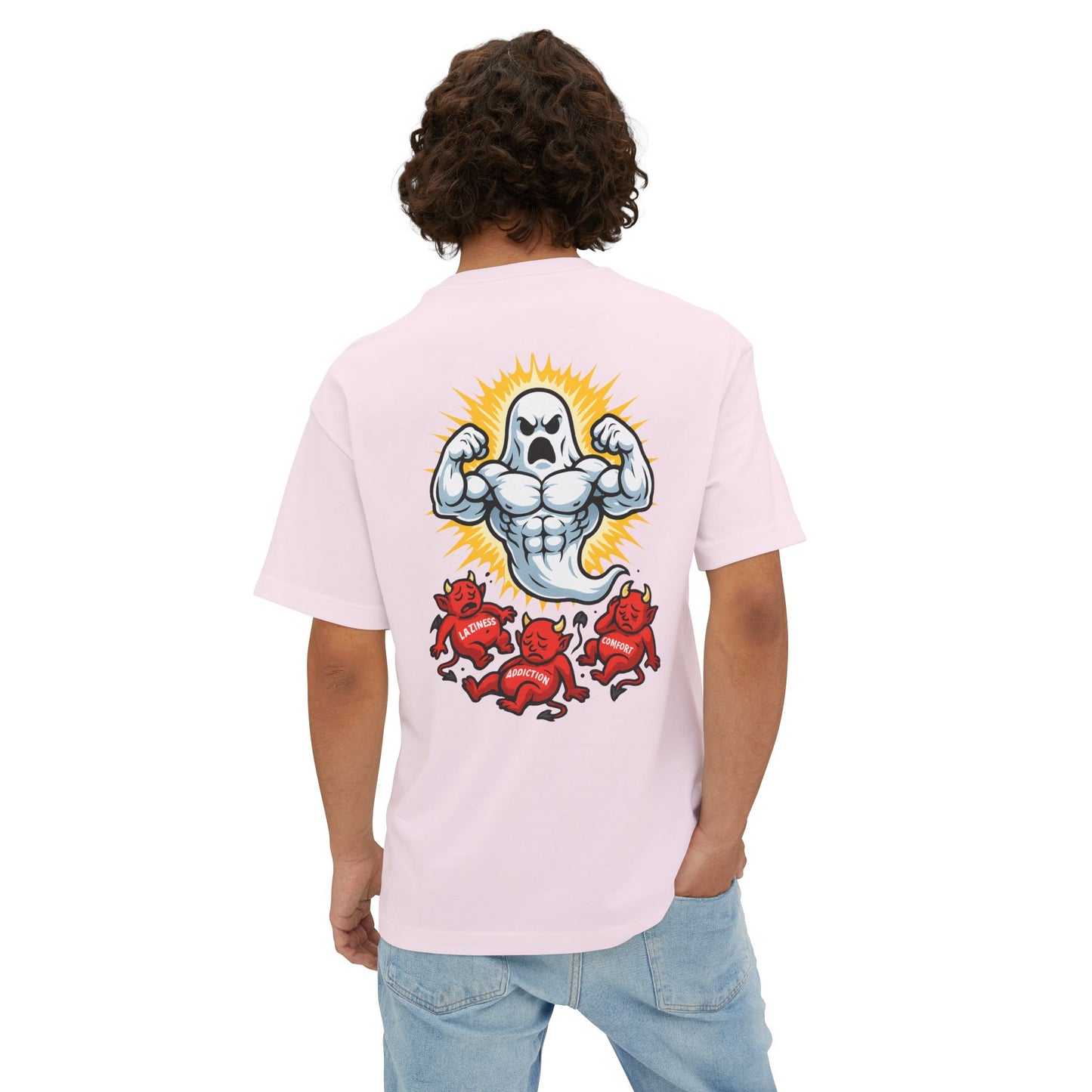 Swoly Ghost Tee #4 — "Lift With The Spirit" Oversized Gym T-Shirt By Swoly Ghost
