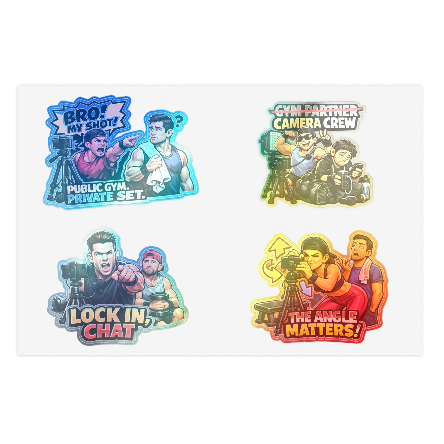 Influencer Energy Sticker Sheet #2 By Swoly Ghost — Filmmaker Vibes: "Bro! My Shot!" & "The Angle Matters!"