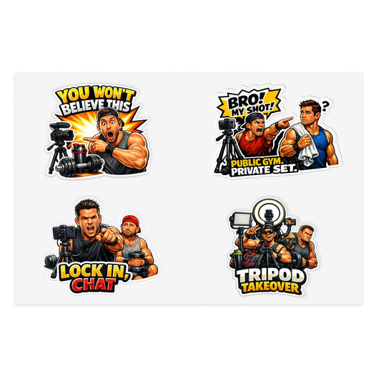 Influencer Energy Sticker Sheet #3 By Swoly Ghost— 'Tripod Takeover' Camera Crew Decals