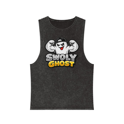 "Lift With The Spirit" Stonewash Tank Top by Swoly Ghost