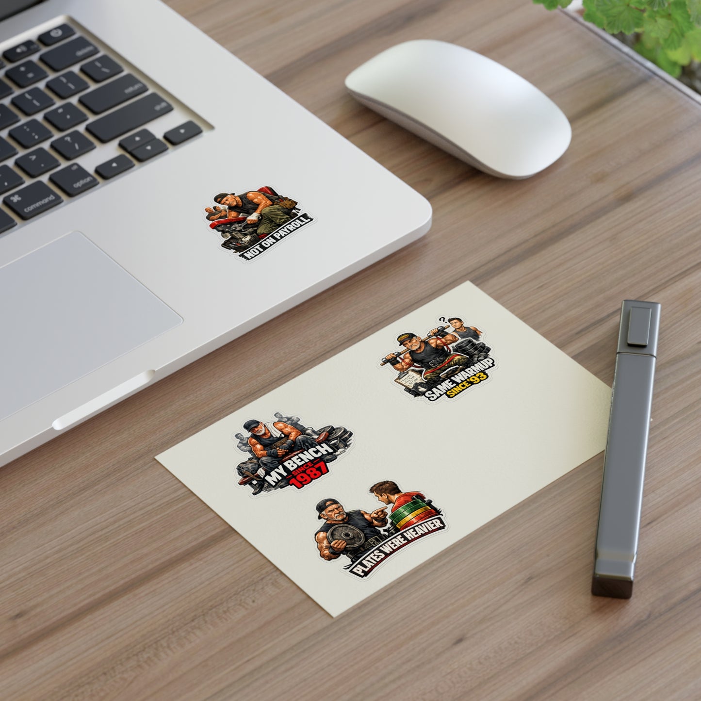 Gym Veterans Sticker Sheet #1 By Swoly Ghost — "My Bench Since 1987" Vet Weightlifting Stickers
