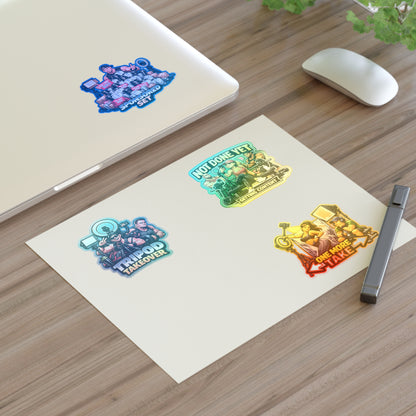 Influencer Energy Sticker Sheet #1 — 'Tripod Takeover', 'Not Done Yet', 'Sponsored Set', 'One More Take'